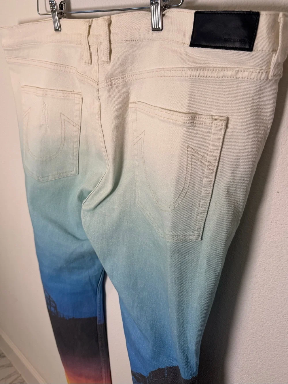 True Religion Sunset Fade Distressed Skinny Jeans Y2K Streetwear 40W